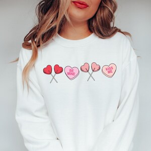 Candy Heart Sweatshirt, Heart Sucker Sweatshirt, Valentines Day Sweatshirt, XOXO Sweater, Cute Valentines Sweatshirt, Valentine Graphic Tee
