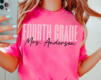 Comfort Colors Custom Fourth Grade Teacher Shirt