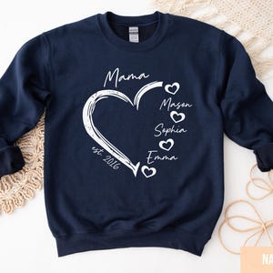 Custom Mama Shirt, Personalized Mom Shirt, Shirt with Kids Names, Gift for Mom Mama, Mom Heart Shirt, Custom Grandma Shirt, Mothers Day Gift image 8