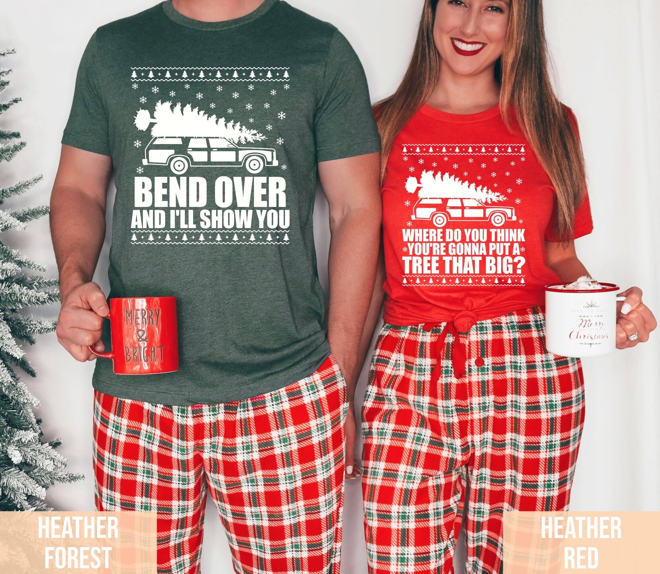 Bend Over & I'll Show You Christmas Tree Ugly Sweaters X-Mas T-Shirt Bend Over & I'll Show You Christmas Tree Ugly Sweaters X-Mas T-Shirt