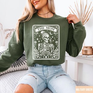 Skeleton Mom Tarot Card Sweatshirt, Halloween Gift image 5