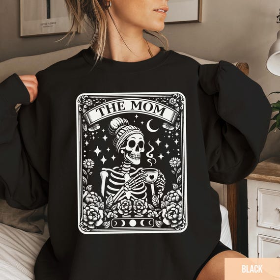 Skeleton Mom Tarot Card Sweatshirt, Halloween Gift