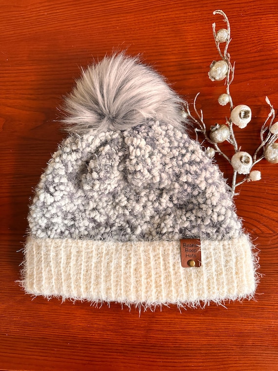 Handmade Crochet White Hat - the Powder Puff Hat - Soft  display picture 1