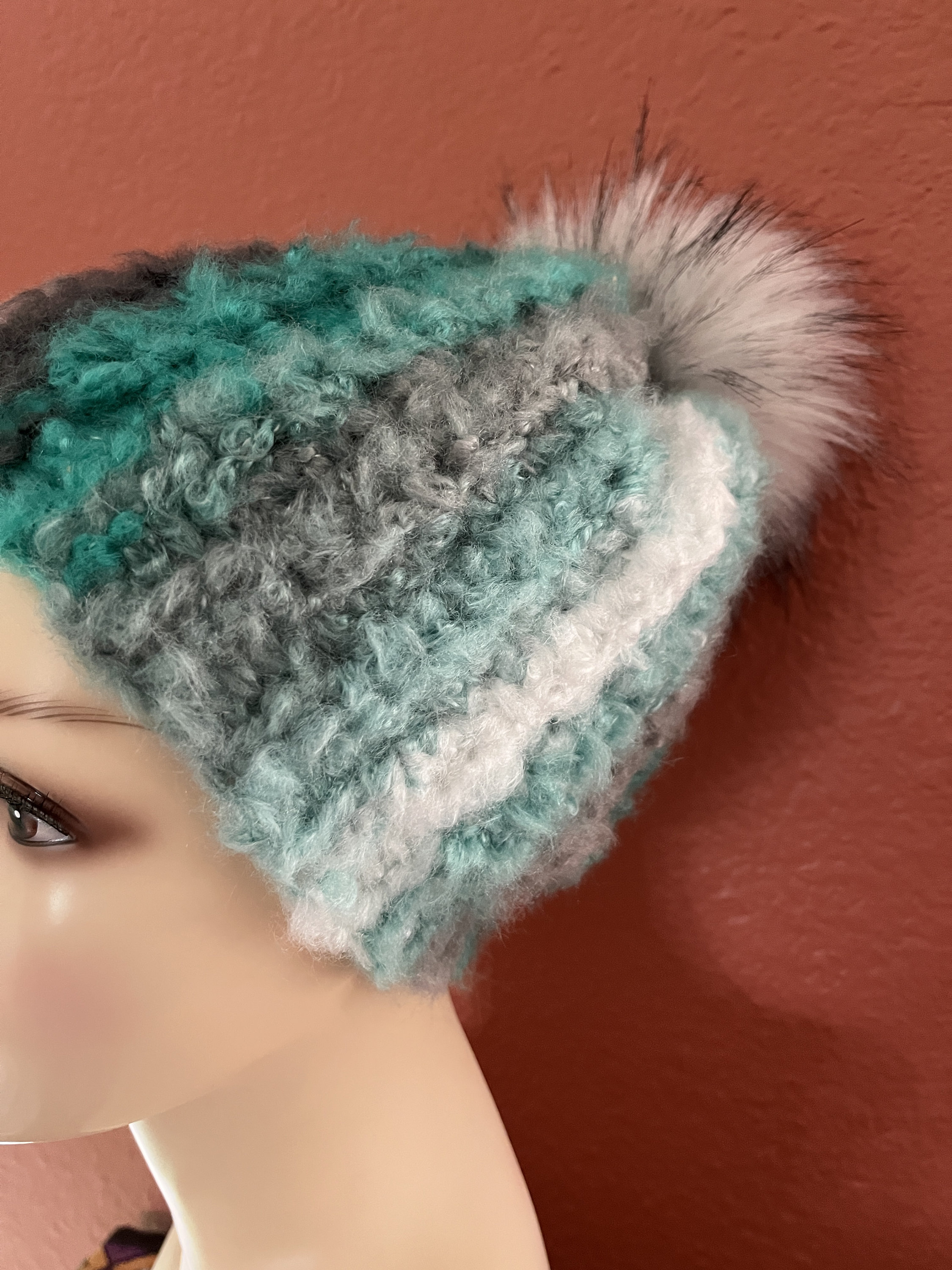 Handmade Crochet Teal or Pink Hats - the Cotton Candy  display picture 2