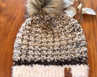 Warm Tan Handmade Crotcheted Cap Beanie -Size: One Size Fit Most Handmade Mustard Crochet Beanie – Eco-Friendly Winter Hat  main image 2