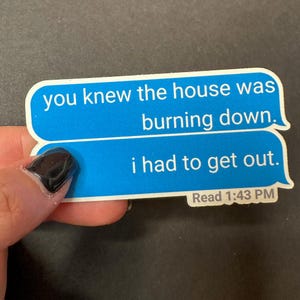 Sapevi che la casa stava bruciando - Adesivo TikTok, Adesivo per laptop per la salute mentale, Adesivo musicale