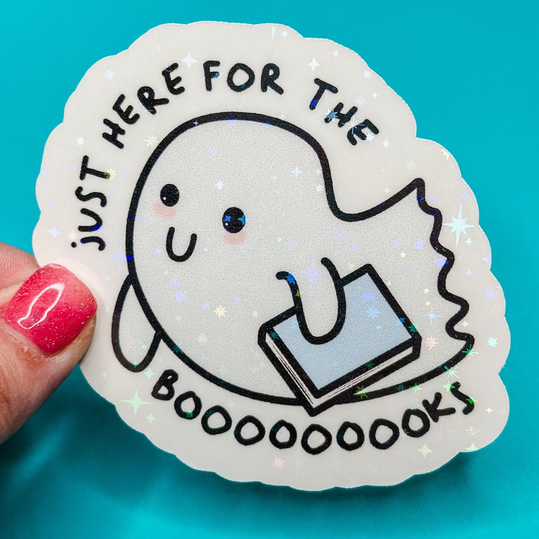 Halloween Ghost Reading Books- Book Tok - Book Sticker - Love to Read ...