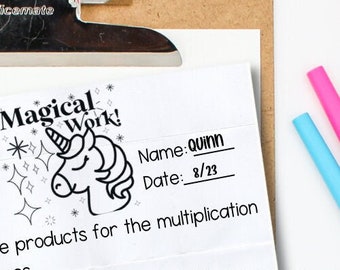 Magical Work Stamp - Unicorn Stamp - Teacher Stamp