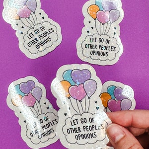 Balloon & Letting go of people&#39;s opinions - Brain Happiness - Mental Health Sticker - Mental Health Matters