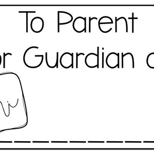 To The Parent or Guardian Teacher Stamp