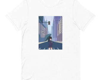 Anime Girl Shirt, Rainy Day Anime Graphic Tee