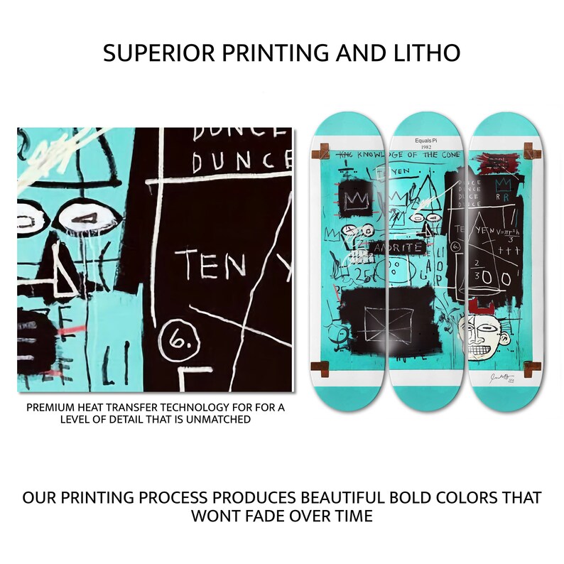Basquiat Skateboard Art Equals Pi Pop Art Jean Michel Etsy