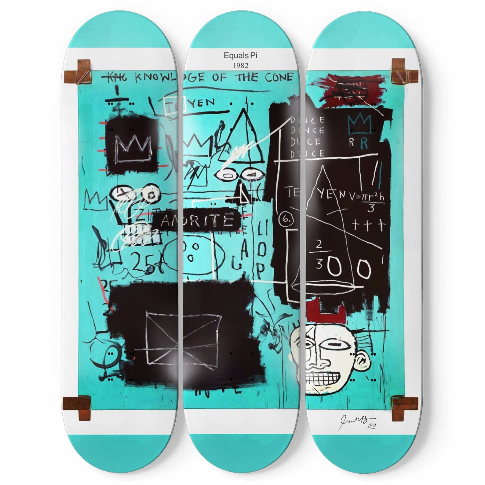 Basquiat Skateboard Art Equals Pi Pop Art Jean Michel Etsy