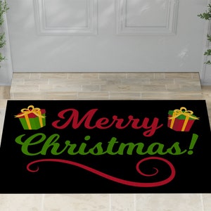 Merry Christmas Door Mat | Christmas Doormat | First Christmas Gift | Homewarming Gift | Christmas Presents Mat | Santa Claus Christmas Mat