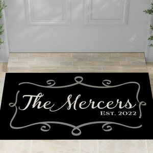 Custom Door Mat | Welcome Mat | Indoor Outdoor Door Mat | Housewarming Gift | Homewarming Gift | Personalized with Family Last Name and Date