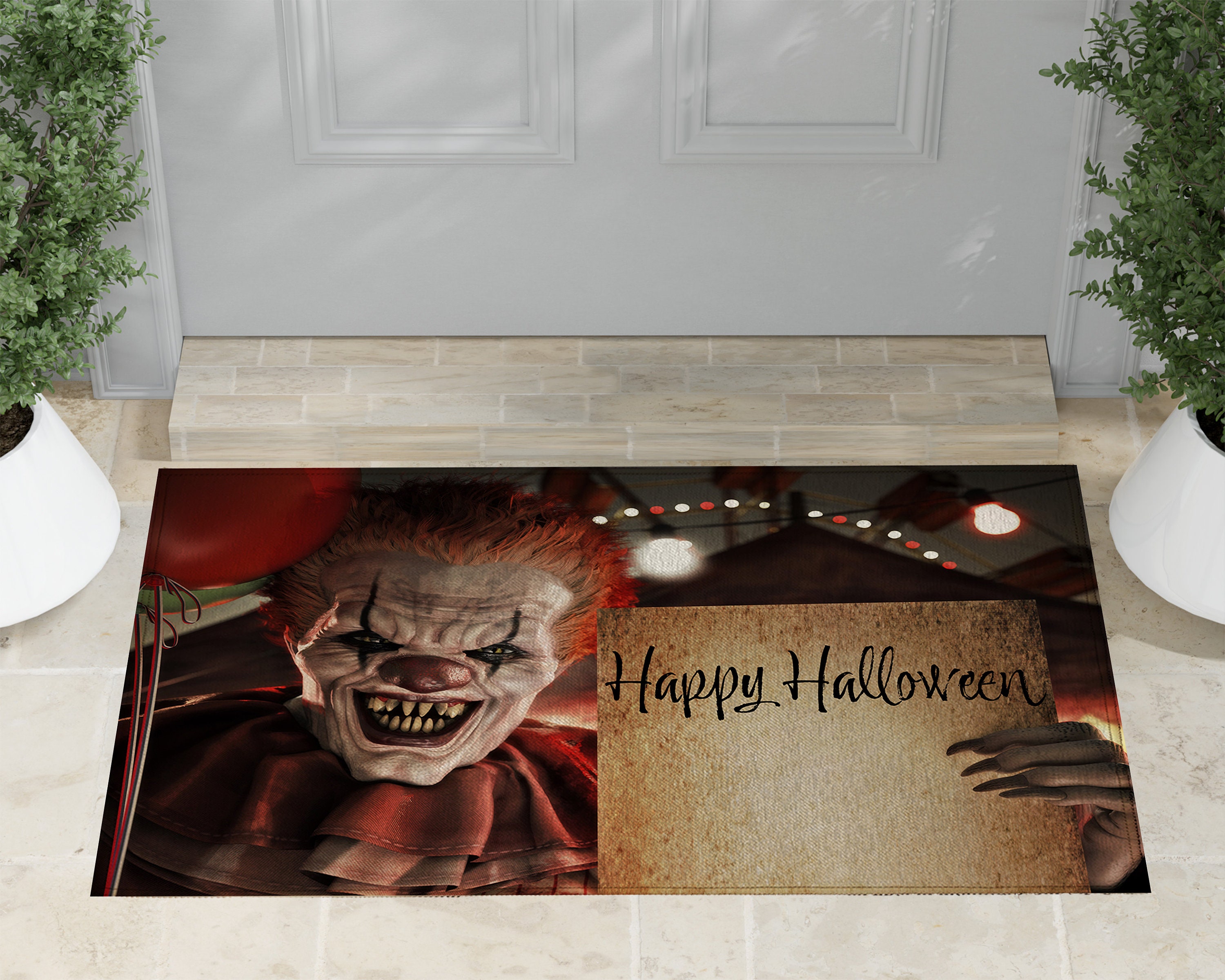 Halloween 3d Illusion Clown Door Mat Doormat 新作人気モデル