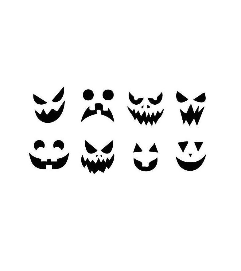 Halloween Pumpkin SVG Bundle Pumpkin Faces Fall Digital Download Set of ...