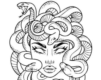 Medusa SVG, Snake Woman Clipart, Cricut Cut Files (Digital Download)