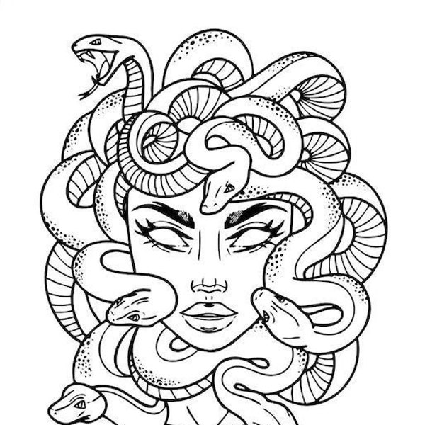 Medusa SVG, Medusa Decor, Medusa Wall Art, Medusa Png, Dxf, Eps, Snake SVG, Woman with Snakes Svg, Cricut Cut Files, Medusa Clipart,Wall Art