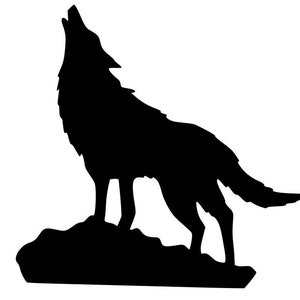 Howling Black Wolf SVG, Alpha Wolf Clipart (Digital Download)