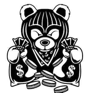 Money Bear SVG, Money Bag Bear SVG, Money Svg, Money Bag Svg, Money Png, Dxf, Eps, Money Bag Clipart, Bear Svg,Teddybear Svg,Cricut Cut File