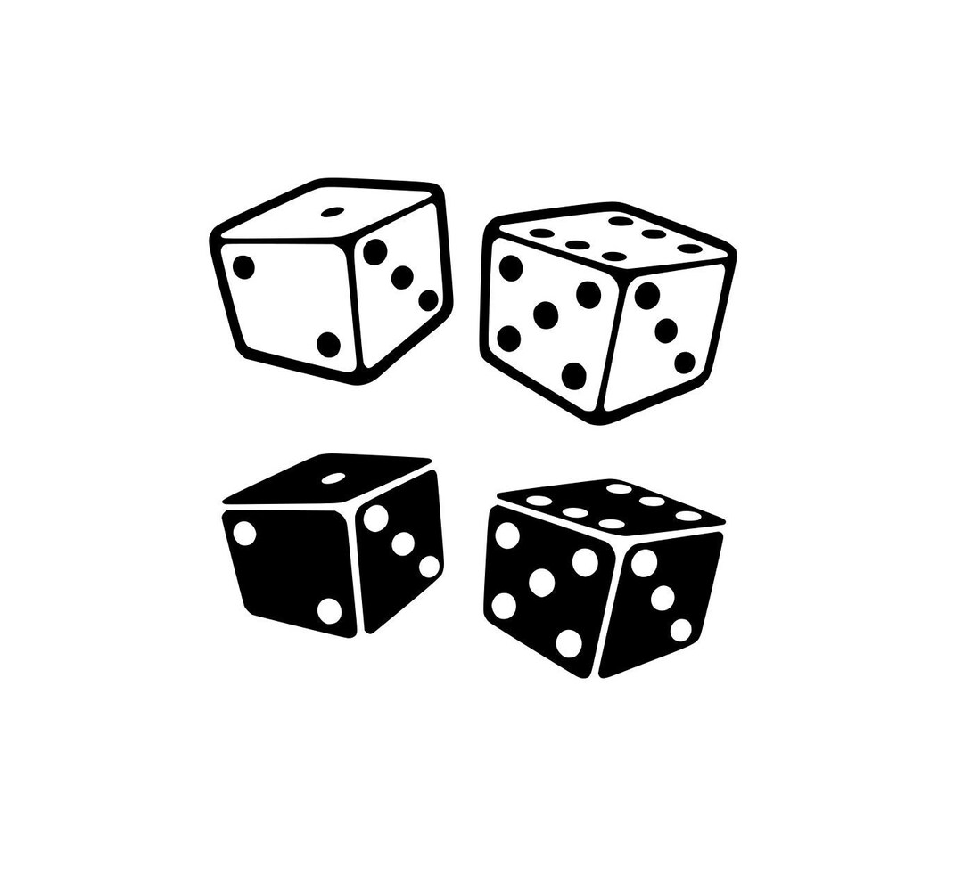 Dice SVG, Gambler Svg, Two Dice Svg, Dice PNG, Eps, Dxf, White Dice Svg