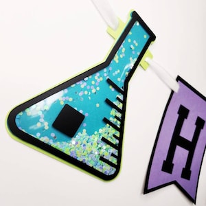 Mad Science Birthday Party - Science Birthday Banner - Scientist Birthday Banner - Chemistry Birthday Celebration -  Slime Birthday Party