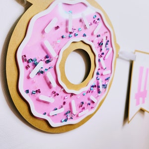 Sweet One Donut Birthday Banner Two Sweet Birthday Banner Doughnut Birthday Banner Donut Grow Up Birthday Banner Donut Party Doughnut Banner