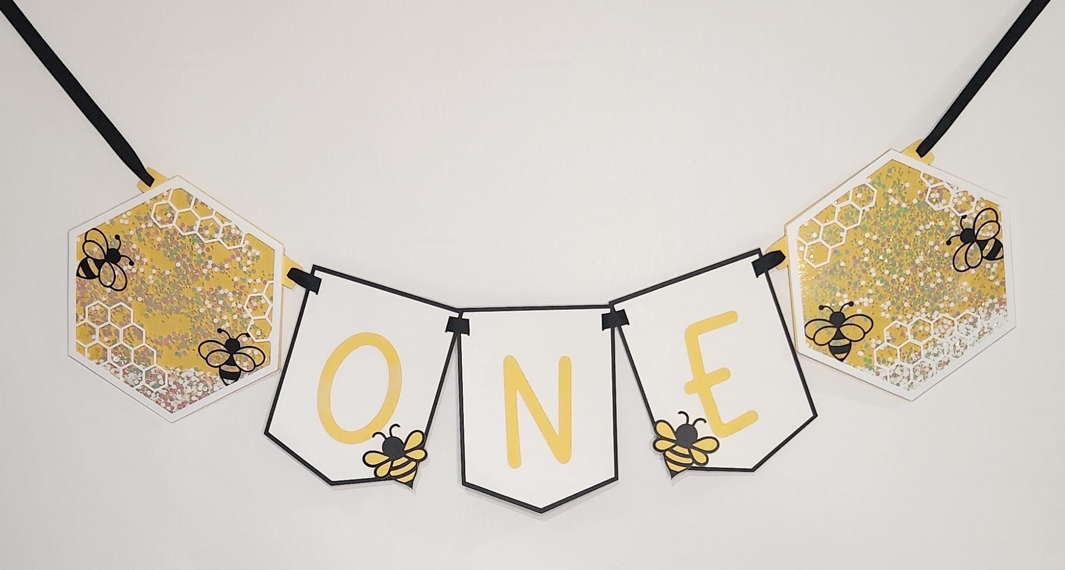 1st Bee Day Highchair Birthday Banner Bee Day Highchair Banner First ...