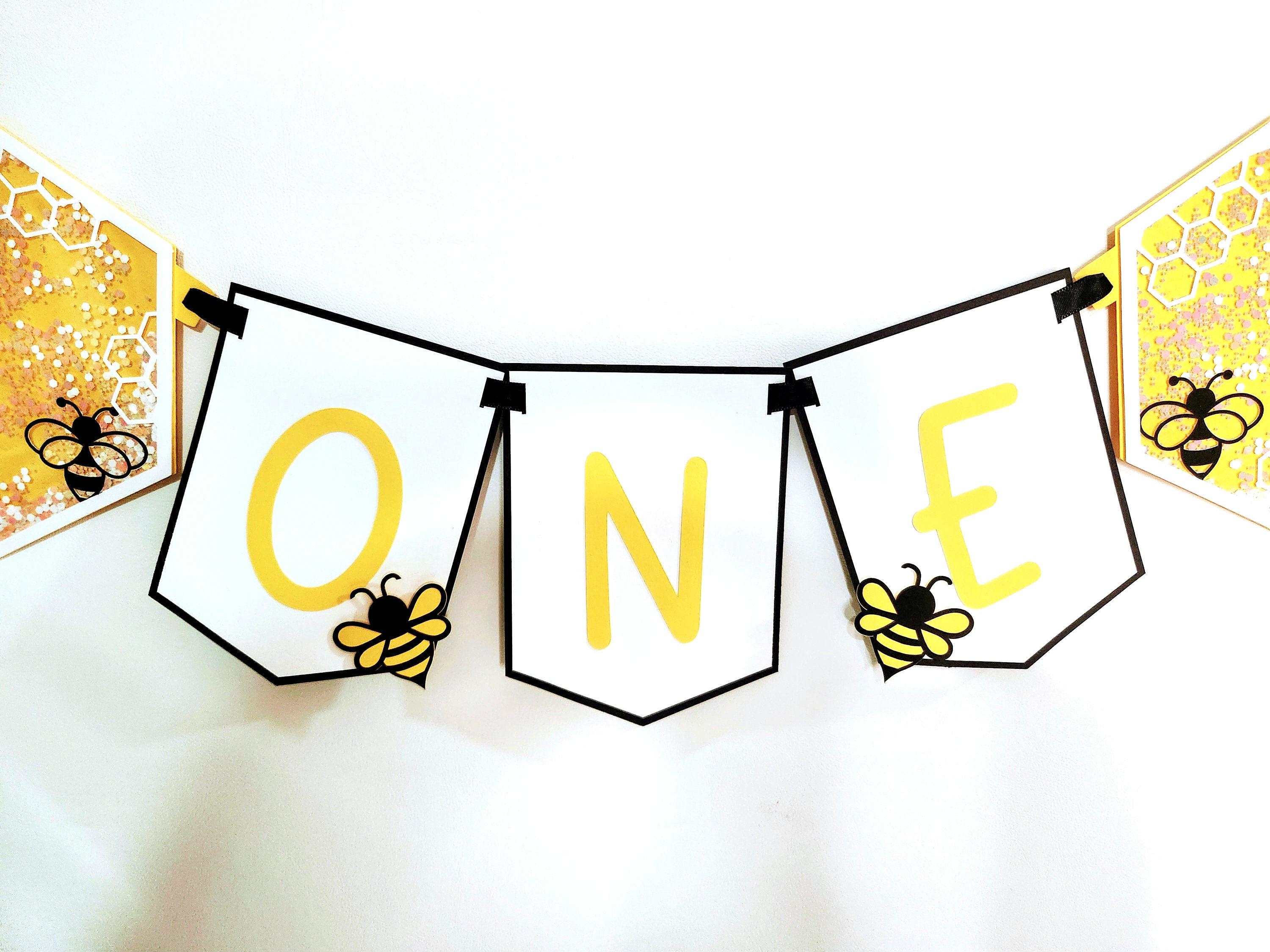 1st Bee Day Highchair Birthday Banner Bee Day Highchair Banner First ...