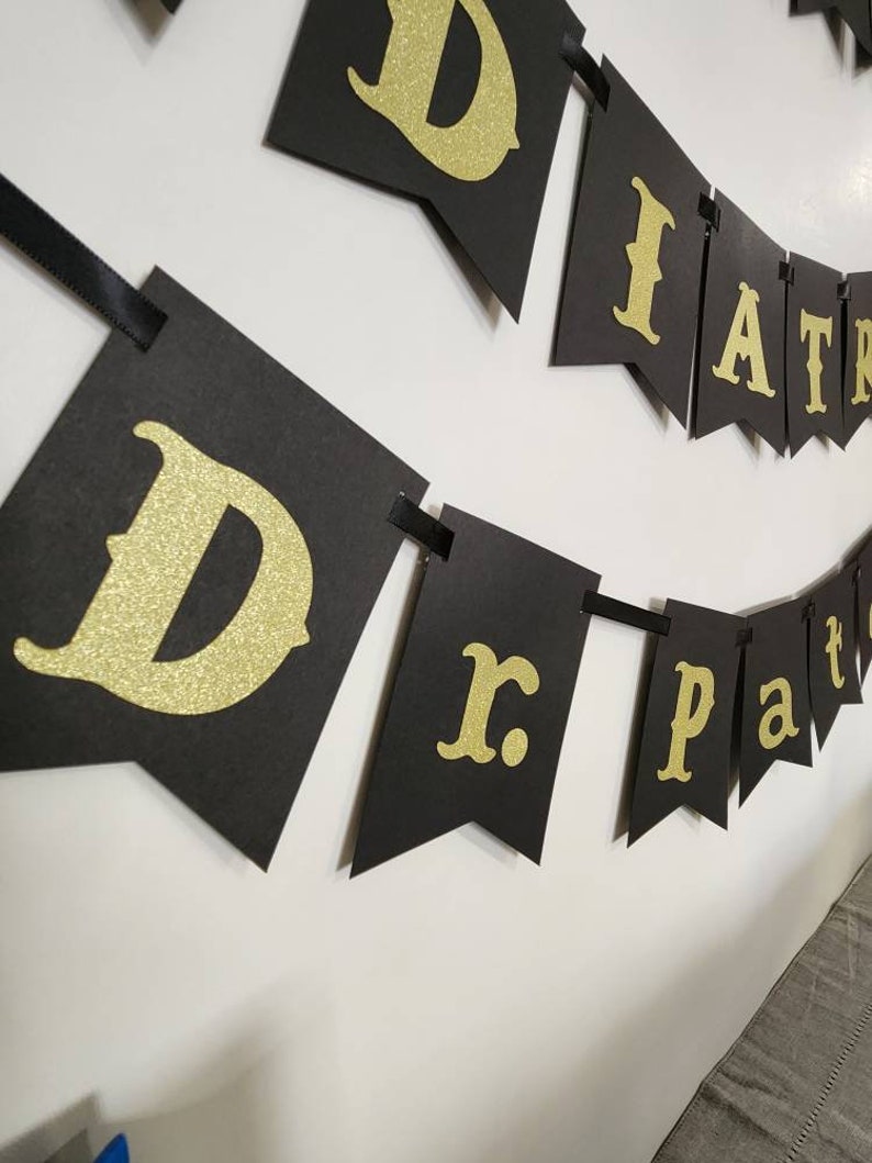 "Congrats You Matched" Glitter Banner – Medical School Match Day Decoration – Pre-Strung, Ready To Hang - View #4