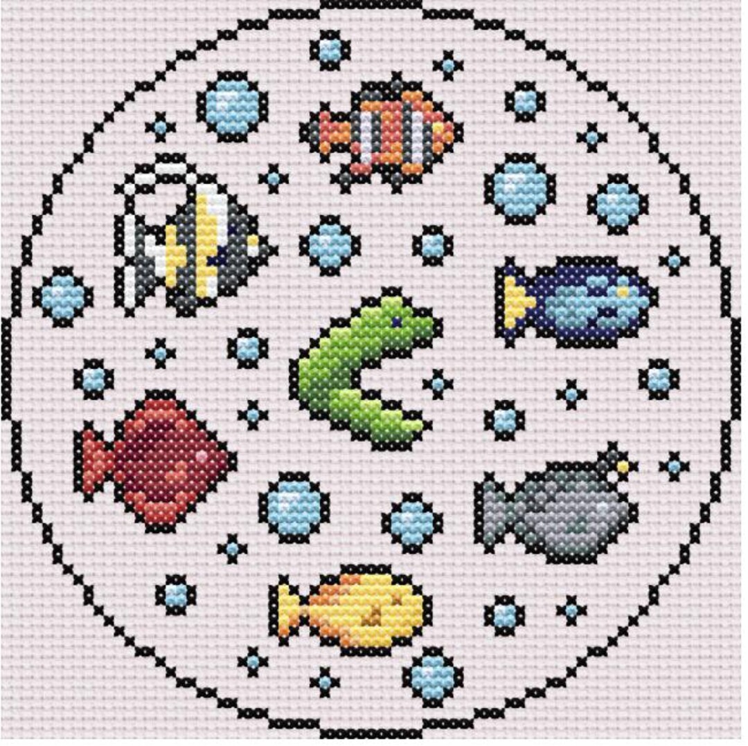 Pixel Fish Patterns Fish Cross Stitch Pattern - Mini Cross Stitch - Pixel Art - Etsy
