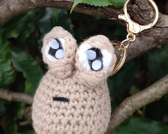 Alien crochet, Cute crochet Saddest Alien, Gift ideas, Gift for him, Gift for her, Little Pou keychain, Pocket Pou Alien