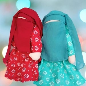 Poupée islamique musulmane du Hajj du commerce équitable, poupées musulmanes sans visage, poupée du Hajj sans visage, cadeau de l&#39;Aïd, poupée multiculturelle, poupée hijabi, niqab hijab