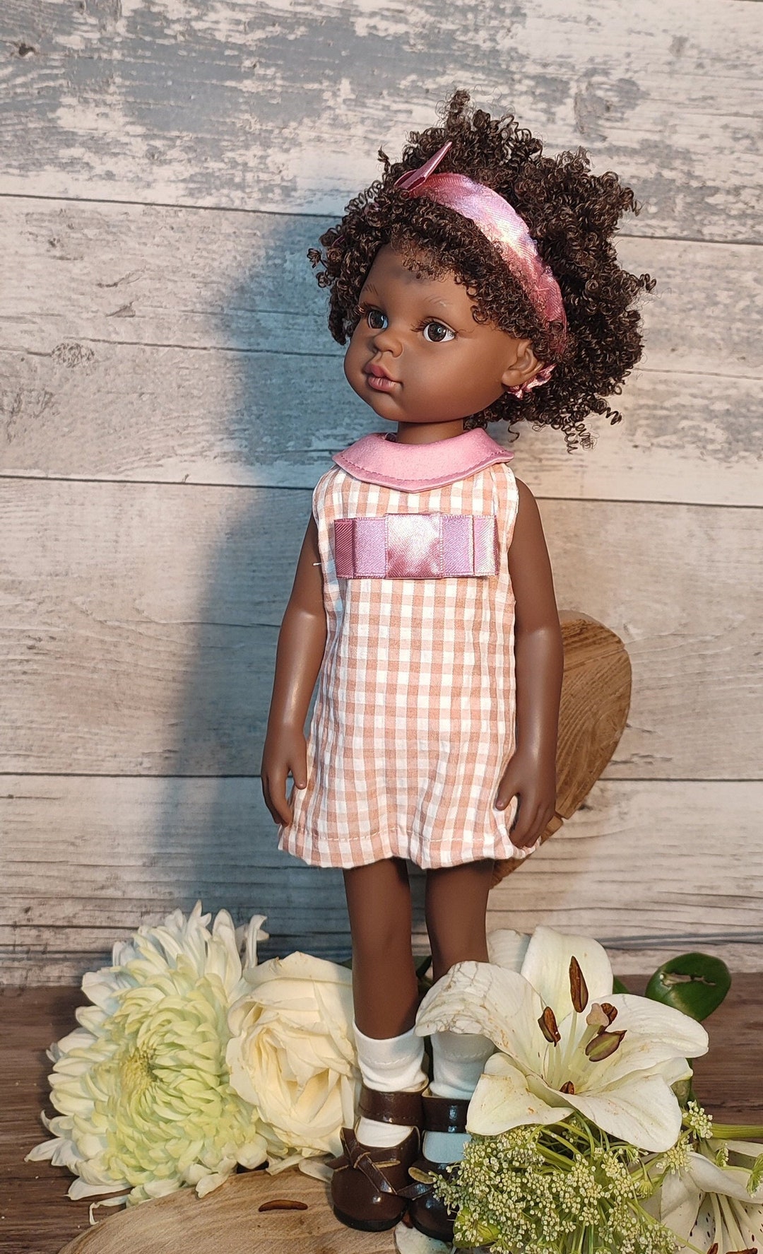 Ooak Restyled Paola Doll Custom Handmade, Nora Reina Black Doll, Art