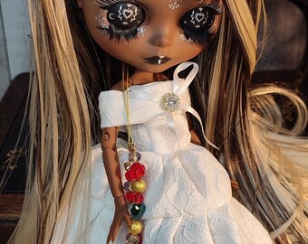Blythe Doll Brautkleid, weißes Kleid, Schuhe und Accessoires, Hochzeitskleid Braut Ballkleid Traum Abschlussballkleid passt Blythe, Pullip OUTFIT NUR