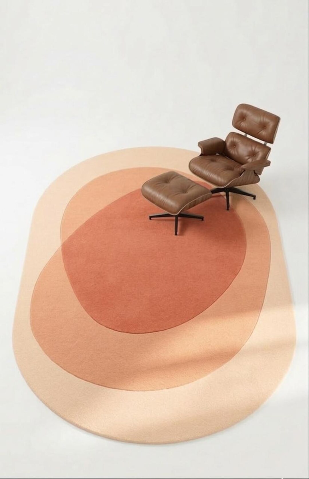 Overlap Blocks Wool Rug Hand Tufted Wool Rug, Peach Colour Overlapping Design, Plush Soft ...
