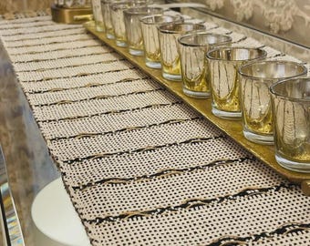 Kaanta - Handwoven Cotton Table runner | Natural dyed | Sustainable | Home decor by Fia Weavers