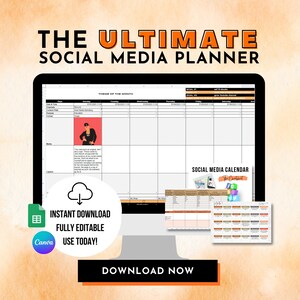 Ultimate Content Planner for business owners | Google Sheets & Canva Templates | Video Tutorial | Social Media Marketing Business Planner