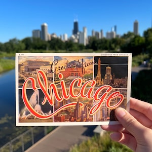 Cartão postal vintage de Chicago | Saudações de Chicago
