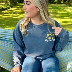 Up North Sweatshirt, Retro Up North Sweatshirt, Comfort Colors 1566® Sweatshirt