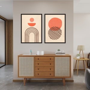 Boho sun and dune, Wall abstract dune, Terracotta night, Boho Sun Rise in Dune, Desert teracotta, Terracotta line, Moon sahara, Sun Sahara