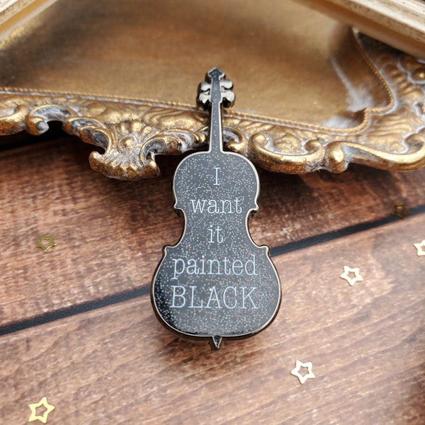 Black Cello Enamel Pin