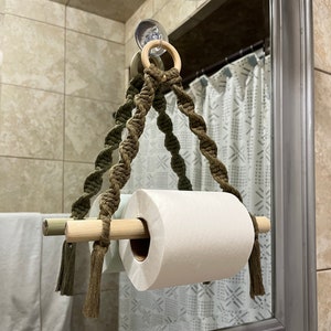 Macramé toilet paper holder