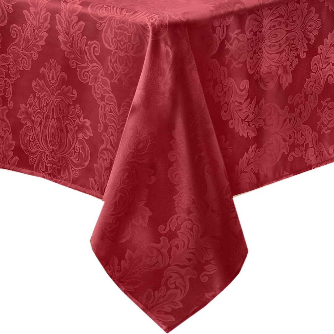 Red Barcelona Luxury Damask Fabric Rectangle Round Square Oval Etsy
