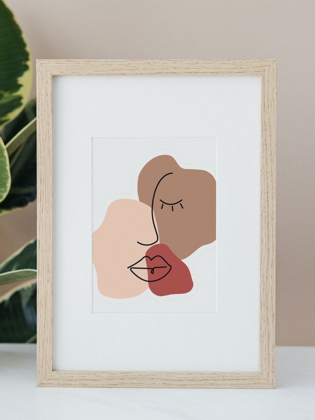 Color Block Face Line Drawing Digital Download Printable - Etsy