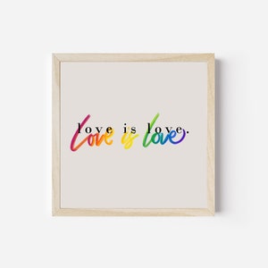 Love is Love Quote and Illustration Printable Wall Art