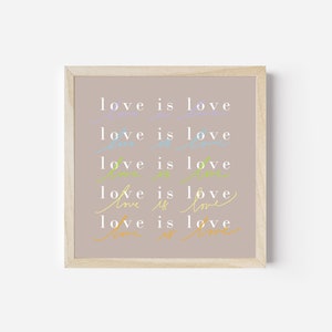 Love is Love Quote and Illustration Printable Wall Art