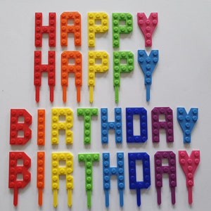 Customizable Birthday Cake Brick Name Letters - Custom Birthday Cake Topper - Custom Birthday Cake Topper With Alphabets - Birthday Décor