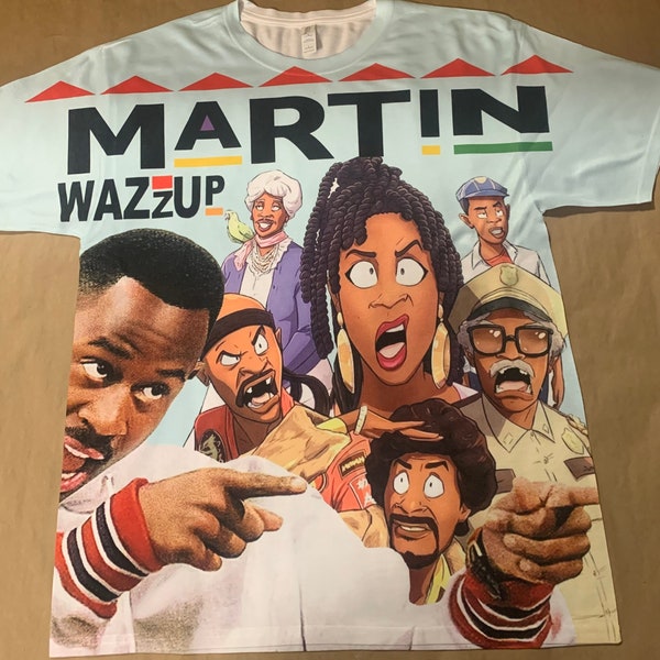 Martin Lawrence Wazzup TV Show Shirt Black Comedy Gina Pam Tommy Classic Black History Month